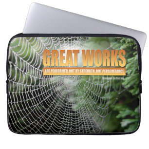 Samuel Johnson Inspirational Quote "Underbara verk Laptop Fodral