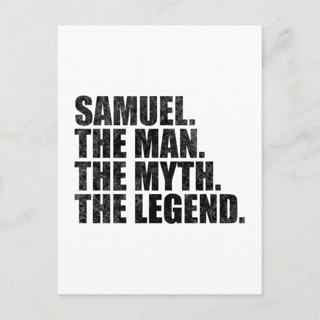 Samuel name, Samuel The Man The Myth The Legend Vykort (Framsida)
