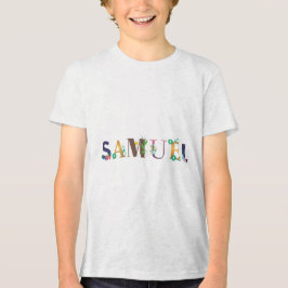 SAMUEL Namn Art med blommor broderade T Shirt
