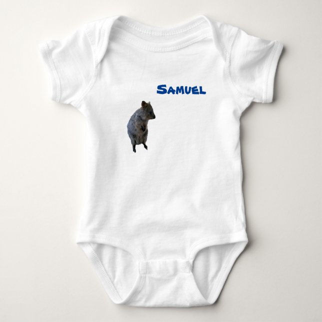 Samuel namn Med Aussie Quokka, Baby Body T Shirt (Framsida)
