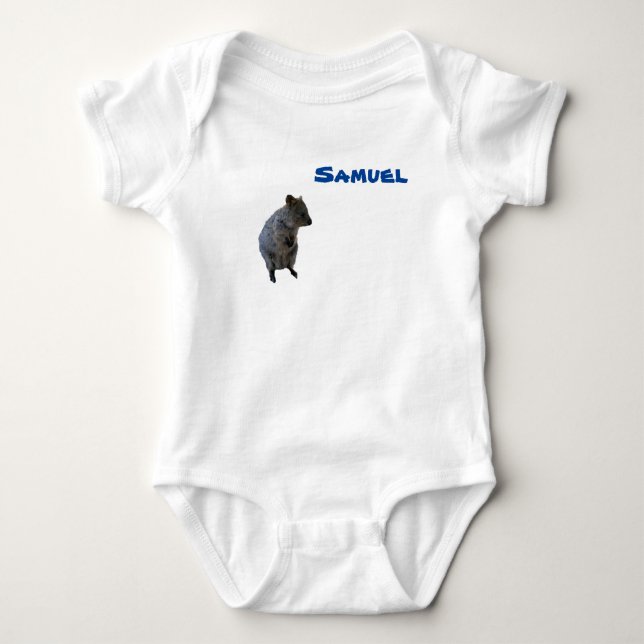 Samuel namn Med Aussie Quokka, Baby Bodysuit T Shirt (Framsida)