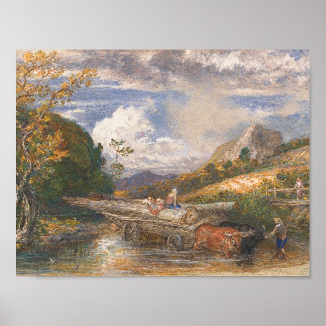Samuel Palmer - Timber Wagon Crossing a Stream Poster (Framsidan)