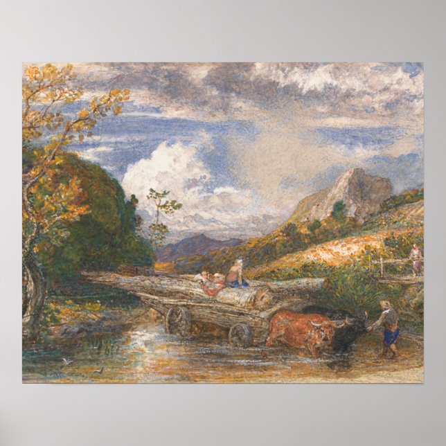 Samuel Palmer - Timber Wagon Crossing a Stream Poster (Framsidan)