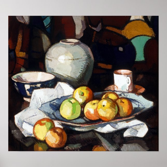 Samuel Peploe still Life-Apples och Burk Poster (Framsidan)