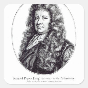 Samuel Pepys Fyrkantigt Klistermärke