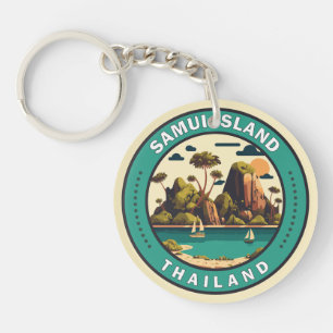 Samui Island Thailand Travel Art Badge