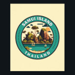 Samui Island Thailand Travel Art Badge Poster<br><div class="desc">Ko Samui-öns vektorkonst. Ko Samui, Thailands näst största ö, ljuger i Thailand Bukt utanför Kra Isthmus kusten vid öster.</div>
