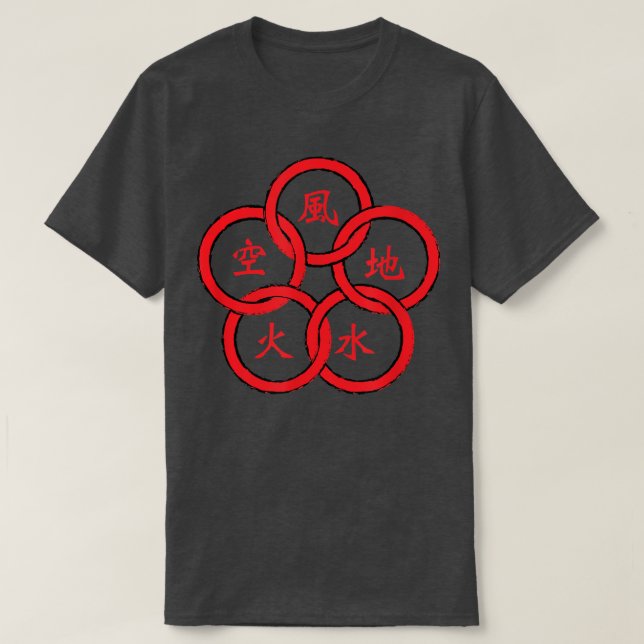 Samurai 5 Ringar Musashi Bushido Warrior  T Shirt (Design framsida)