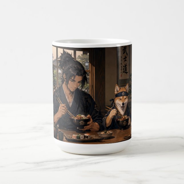 Samurai & Akita Nudelsnatt Kaffemugg (Center)
