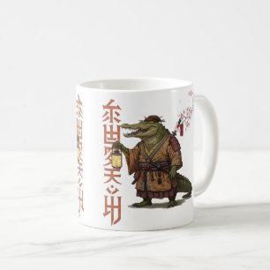 Samurai Alligator Mugg - Fantasy Japanska krokodil