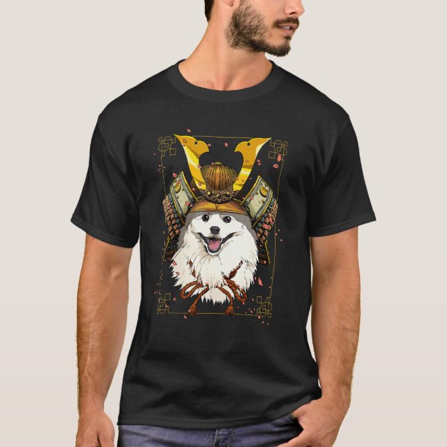 Samurai American Eskimo Japanese Warrior Bushido D T Shirt (Framsida)