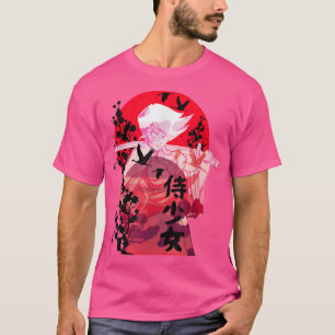 Samurai Anime Girl Katana Sword Sunset Manga Aesth T Shirt