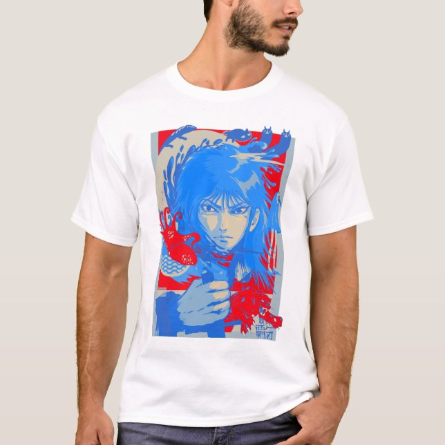 Samurai anime manga t shirt (Framsida)