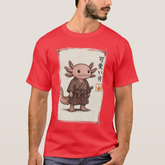 Samurai Aolotl Japanese Art Anime Funny Gifts Men  T Shirt