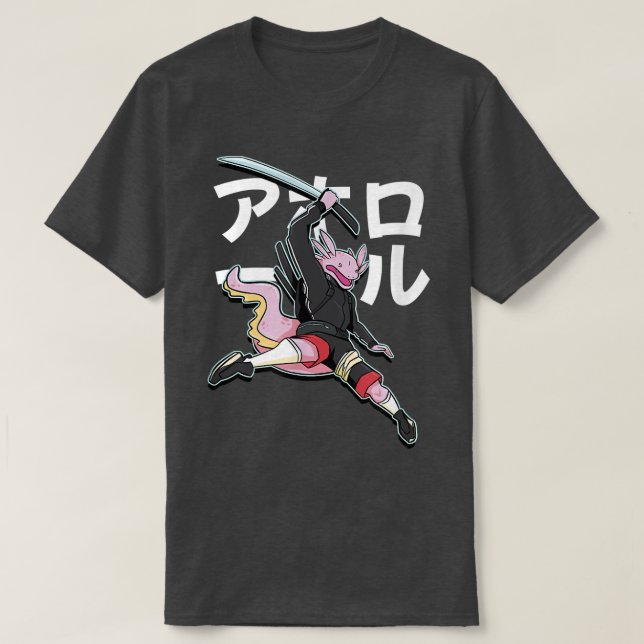 Samurai Aolotl Tecknad Funny  T Shirt (Design framsida)