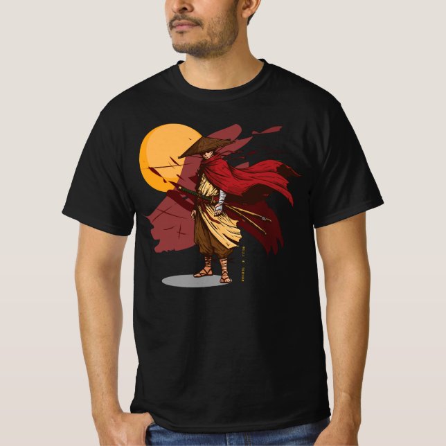 Samurai är placerat i ett dynamiskt läge t shirt (Framsida)