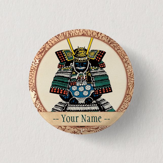 Samurai Armor Ō-yoroi japanese Classic art tattoo Knapp (Framsida)