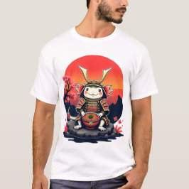 Samurai Axolotl med Ramen Bowl T Shirt
