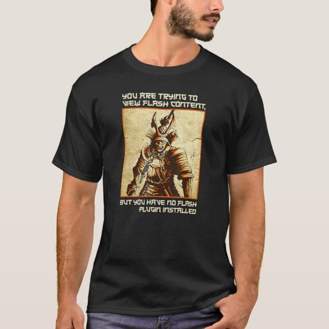 Samurai-batteri Inget Flash-plugin-dank-PM T Shirt (Framsida)