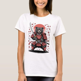 Samurai Bear Grundläggande T-Shirt för Kvinnor