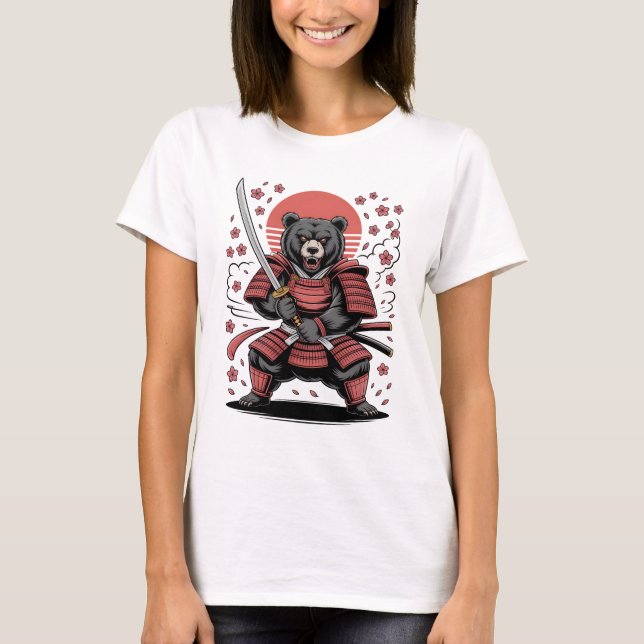 Samurai Bear Grundläggande T-Shirt för Kvinnor (Framsida)