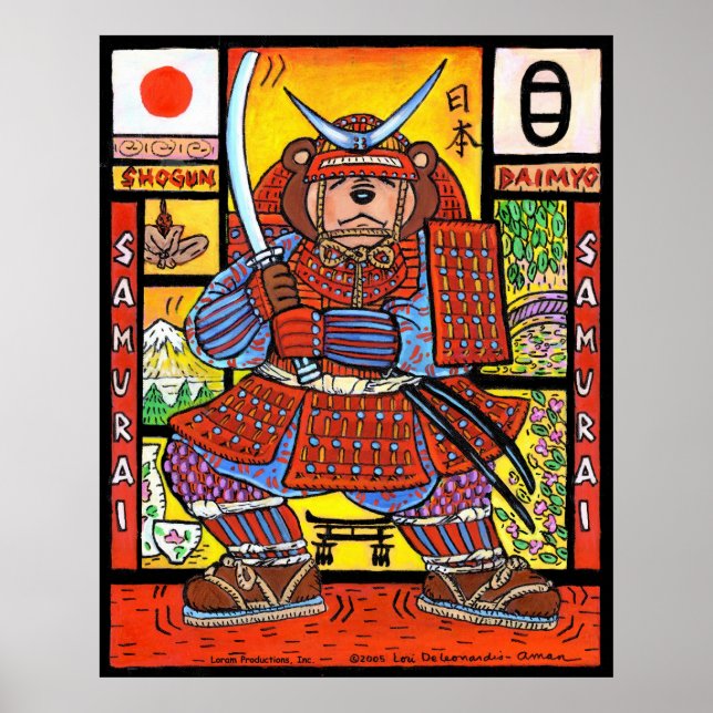 Samurai Bear Print Poster (Framsidan)