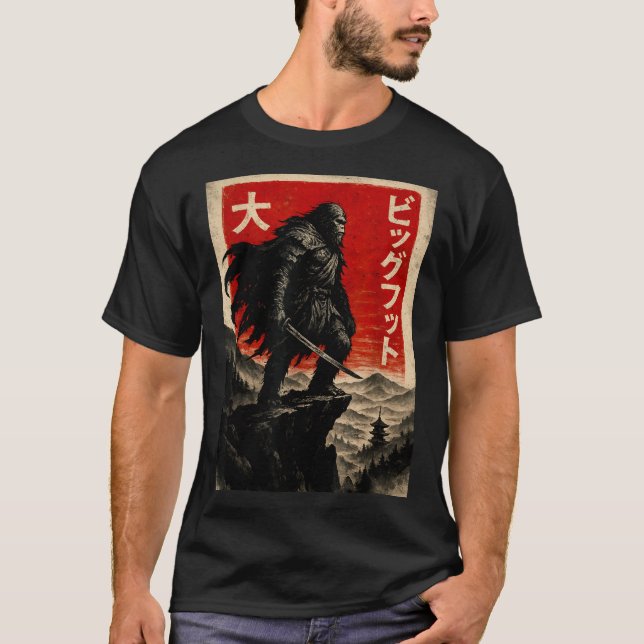 Samurai Bigfoot Graphic Tee Japanese Vintage  (Framsida)