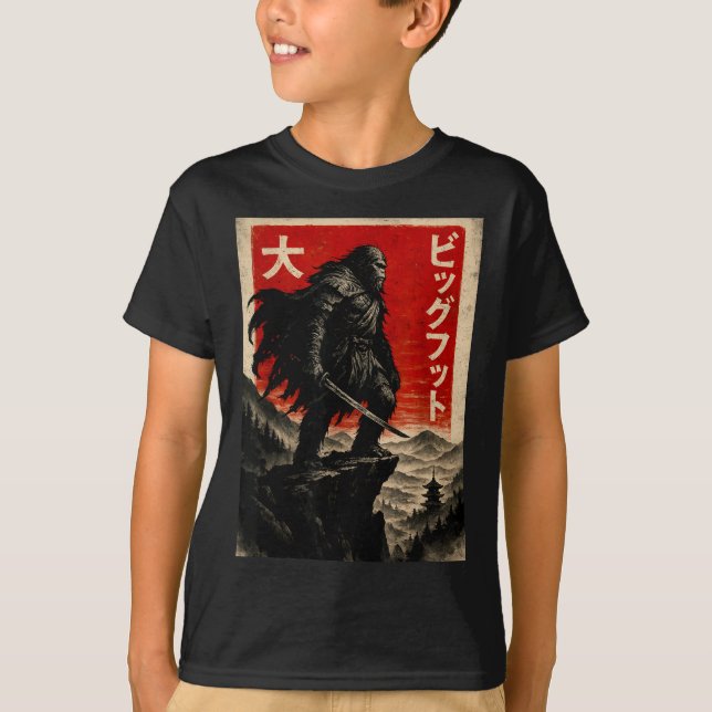 Samurai Bigfoot Graphic Tee Japanese Vintage  (Framsida)