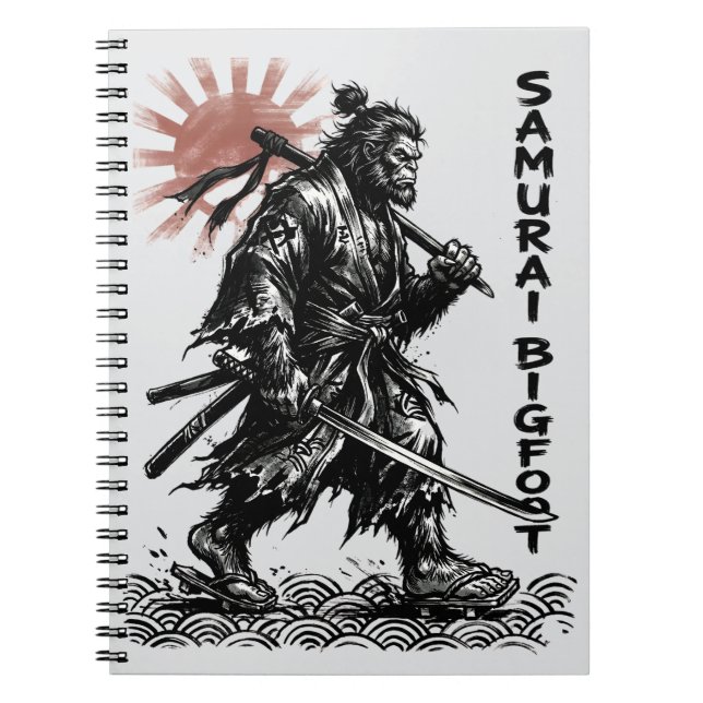 Samurai Bigfoot: Japansk krigare Sasquatch-konst Anteckningsbok (Framsidan)