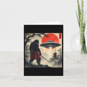 Samurai Bigfoot Japansk Ufo Vintage Graphic Ukiyo Kort
