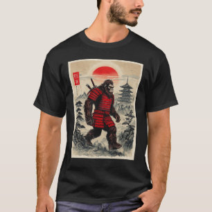 Samurai Bigfoot Japansk Vintage Graphic Ukiyo-e A T Shirt