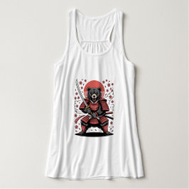 Samurai Björn Canvas Flowy Racerback Tank Top Linne Med Racerback
