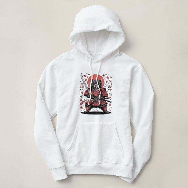 Samurai Björn Vuxen Tröja Hoodie (Design framsida)