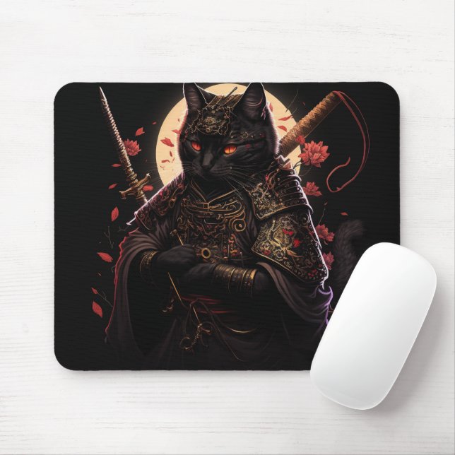 Samurai Black Cat Musmatta (Med mus)