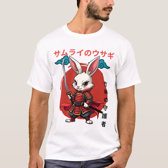 Samurai Bunny - The Warrior of the Rising Sun T Shirt (Framsida)