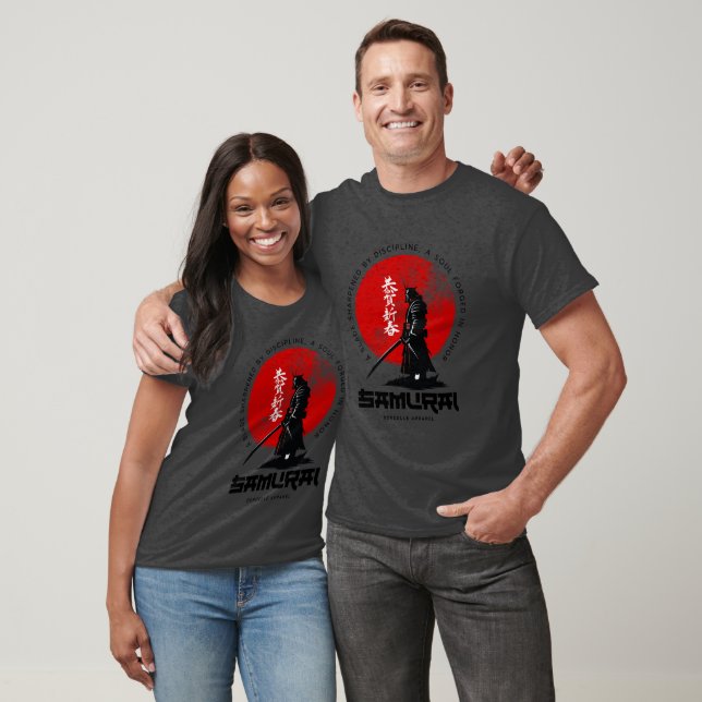 Samurai Bushido Disciplin Japansk Röd Sol T Shirt (Unisex)
