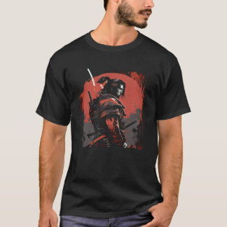 Samurai Bushido Japan Krigare Japansk Retro Grafik T Shirt