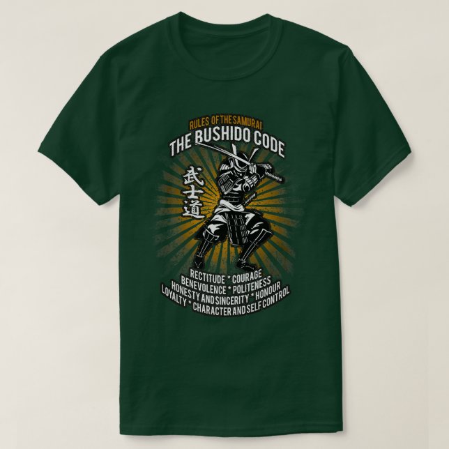 Samurai Bushido-kod, Samurai Virtues (2) T Shirt (Design framsida)