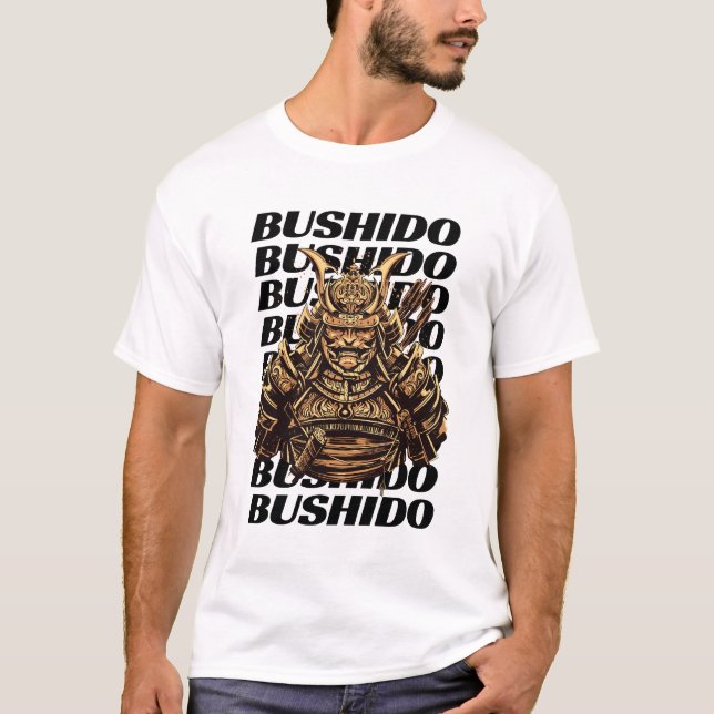 Samurai Bushido Manar White T Shirt (Framsida)
