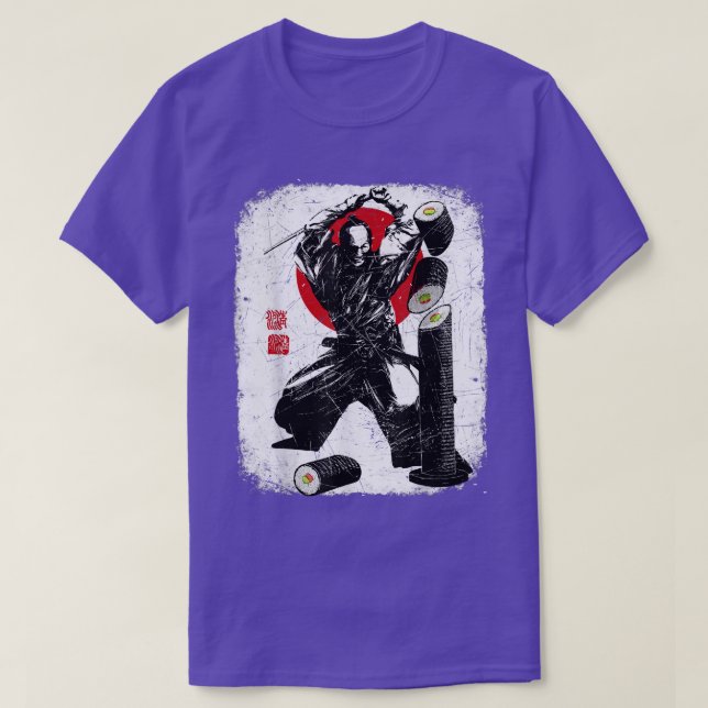 Samurai Bushido Sushi Roll Japansk Food  T Shirt (Design framsida)