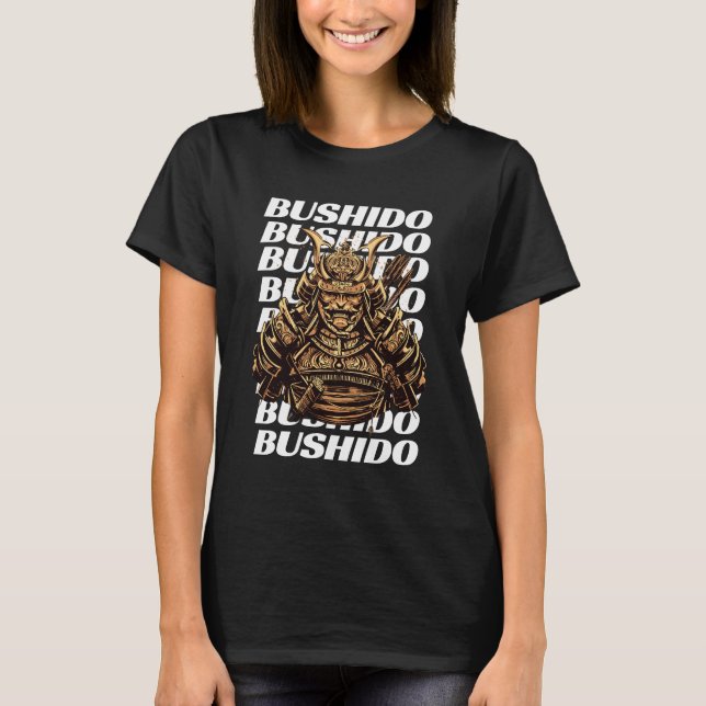 Samurai Bushido Women Black T Shirt (Framsida)