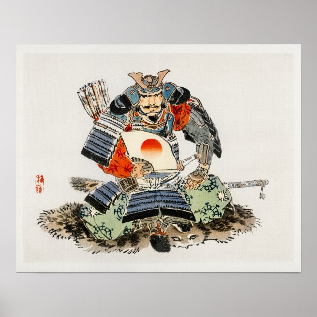 Samurai by Kōno Bairei (1844-1895) Poster (Framsidan)