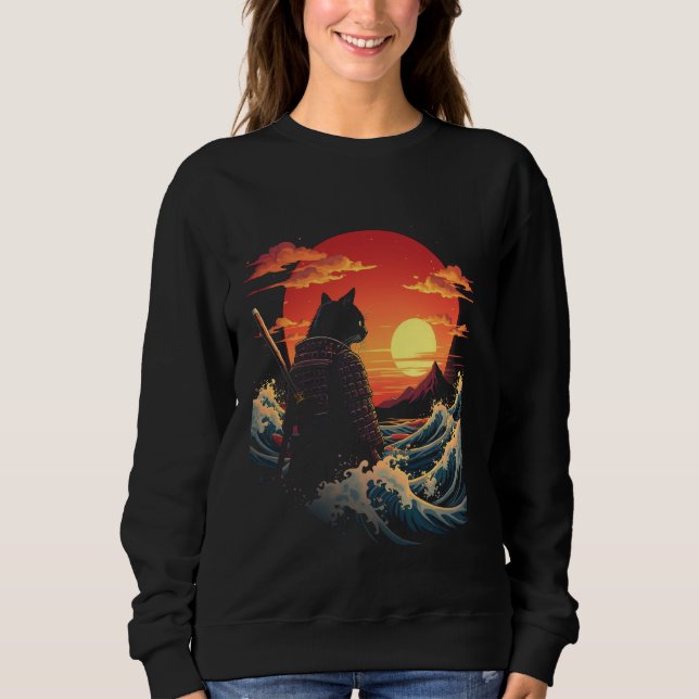 Samurai Cat 1 T Shirt (Framsida)