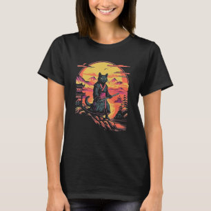 Samurai Cat Bushido Japanska Aesthetic Stil T Shirt