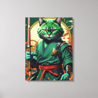 Samurai cat canvastryck