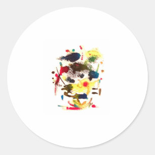 Samurai Cat-Dam Abstrakt Hankamer Artjunkhaus Art Runt Klistermärke
