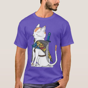 Samurai Cat Funny Ninja Design for Cat Owners T Shirt