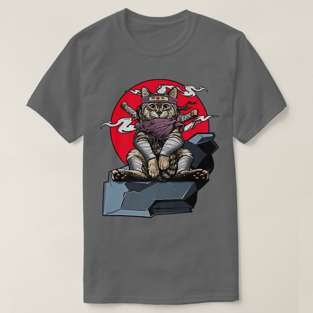 Samurai Cat Japanese Katana Warrior Ninja Sword Vi T Shirt (Design framsida)