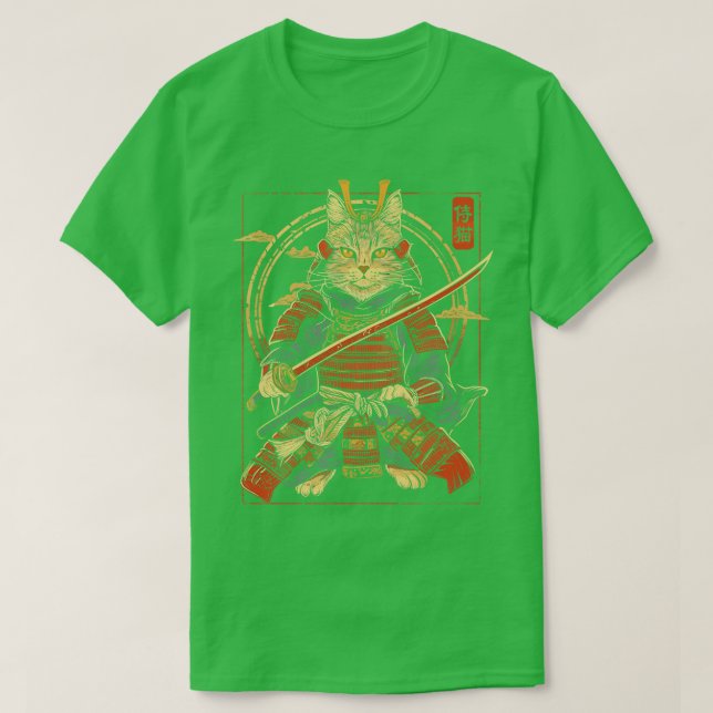 Samurai Cat japansk Cat Art Aesthetic Cat Lover T Shirt (Design framsida)