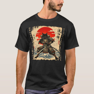 Samurai Cat Japansk cat Warrior animcat Japane T Shirt
